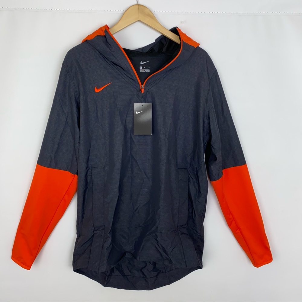 Nike Quarter Zip Windbreaker Jacket Men’s Size Medium Gray Orange NEW WITH TAGS